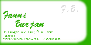 fanni burjan business card